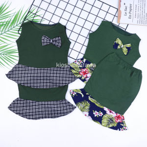 Setelan Zizi Anak uk Bayi - 4 Tahun / Atasan Bawahan Rok Perempuan Set Baju Pesta Peplum Cewek Murah