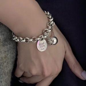 New 925 Sterling Silver Bracelet Personality Charm Simple Fashion Bracelet Birthday Gift for Womens Exquisite Jewelry