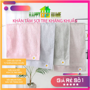 Khăn TắmKhăn Sợi Tre Kháng Khuẩn Khổ 34cm X 76cm Thêu Hoa Cúc