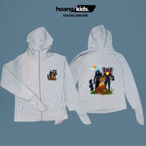 Áo khoác nắng Cameraman Titan Speakerman Skibidi cho bé Hoangkids chất thông hơi thoáng mát cho trẻ em từ 15kg-40kg