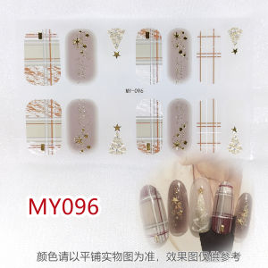 【Ready Stock】Christmas Series Nail Stickers Elk Snowflake Tree Full Nail Wrap Fasion Nail Art Diamond Pearl Gem Gradient DIY Non-Toxic Sticker