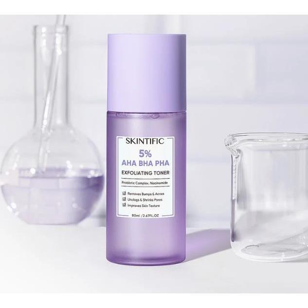 SKINTIFIC 5% Aha Bha Pha Exfoliating Toner Face Exfoliation Facial Glow ...