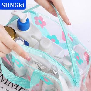 SHNGki Trong Suốt PVC Trang Điểm Túi Xách Tay Của Phụ Nữ Hoa Không Thấm Nước Túi Mỹ Phẩm Du Lịch Rửa Vệ Sinh Cá Nhân Tắm Lưu Trữ Túi