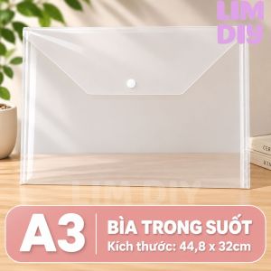 Bìa clear A3/A4/A5 đựng bản vẽ giấy vẽ phác thảo tài liệu LIM DIY