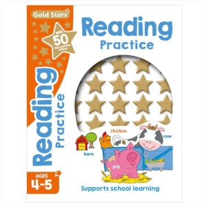 Gold Stars Reading Practice Activity Book For Kids With Stickers To Learn About Alphabet & Words