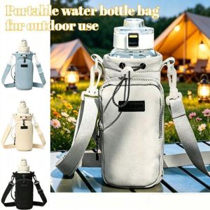 IFFINE Nylon đã giặt Túi đựng bình nước Dây đeo có thể điều chỉnh Túi trước Túi đeo chéo đựng chai nước Bền bỉ Nhẹ Túi đựng cốc Du lịch ngoài trời