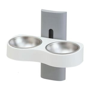 Cats Feeding Watering Bowl Double Bowl Dogs Bowl with Wall Mounted Cats Bowl for Water Height Adjustable