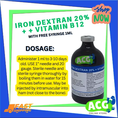 IRON DEXTRAN 20% + VITAMIN B12 100ml | FOR ANIMALS | | Injectable | Lazada  PH