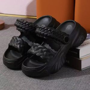 Free Shipping Summer EVA Twisted Thick-Soled Lightweight Comfortable Versatile Niche Double-Strap Breathable New Platform WomenS Thick Sandals