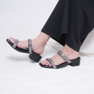 Sara sara ALISA Sandal Selop Hak Tahu Cantik Kekinian Sendal Heel Wanita 45cm Asesoris Tali Diamond