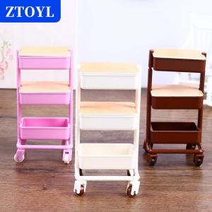 [COD]🔥🔥🔥ZTOYL 1:12 Dollhouse Trolley Dining Cart w/Wheel Storage Shelf Furniture Decor Toy