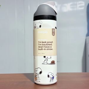 【100% Authentic】Owala x Snoopy FreeSip Water Bottle 24oz/32oz Leak-Proof with Built-in StrawBPA-Free