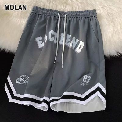 MOLAN Sweatpants casual pants men's five-point pants temperament straight-leg type