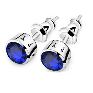 JPTD Delicate Simple Trendy Earrings for Men Korean Shiny Crystal Earrings Copper Stud Earrings Fashion Jewelry