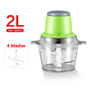 Electric meat grinder 2L Multifunctional Electric Food Chopper Grinder Kitchen Chopper Meat Grinder Mincer Electric Vegetable Blender transparent plastic base Processor Slicer