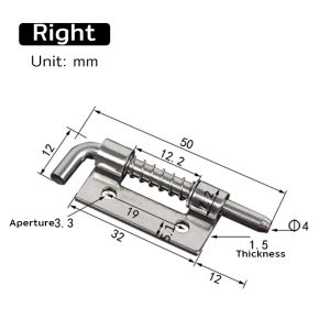 Seeko 304 Stainless Steel Loaded Hinge Spring Bolt Barrel Latch Hardware for Cabinet Door