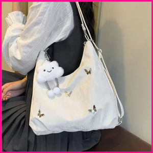 Fashion Backpack Handbag Shoulder Bags Tote Bag Soft Leather Butterfly Decor for Women Large Capacity Multi-purpose