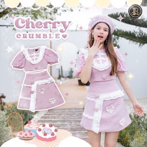 BLT BRAND การันตีเสื้อผ้าแบรนด์แท้ เซทกระโปรงสีชมพู CHERRY CRUMBLE