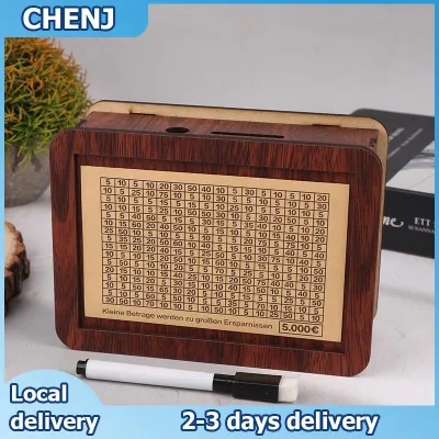 CHENJ 1 bộ con Heo đất bằng gỗ ngân hàng tiền container hộp tiền cho tiền mặt tiết kiệm kho báu đồng xu trường hợp 1000 5000 10000 Euro