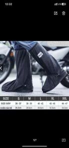 Ủng Đi Mưa Bọc Giày Đi Mưa Cổ Cao Màu ĐenĐế Cao Su Chống Trơn Trượt Cao Chất Liệu Nhựa PVC Cao Cấp