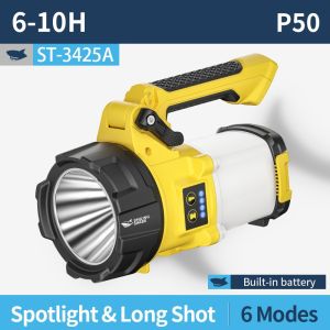 SMILING SHARK LED Flashlight Super Bright Search Light 6Mode With COB Camping Light Type-c Rechargeable Torch Light Waterproof Outdoor Lighting ST3425