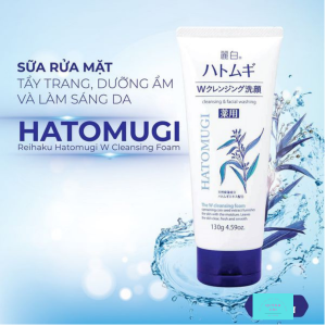Sữa rửa mặt Nhật Bản Hatomugi làm trắng và se khít lỗ chân lông 130g