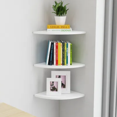 FAMILIFE 2/3 Tier Wall Mounted Corner Shelf Floating Storage Rack for Plants Books and Home Decoration
