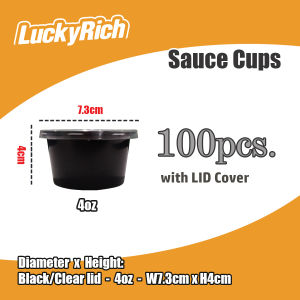 LuckyRich ~ Sauce Cups 3oz & 4oz 100pcs per pack - sauce cups with lids