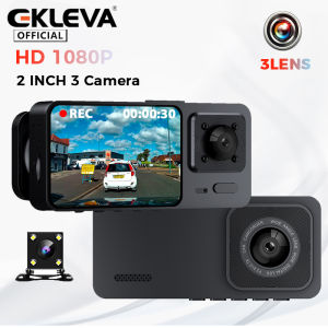 EKLEVA Car DVR 3 Camera Car Video Recorder 3 in 1 FHD 1080P Dash cam Rear View Camera with Rear lens Night Vision For Truck Tax Uber