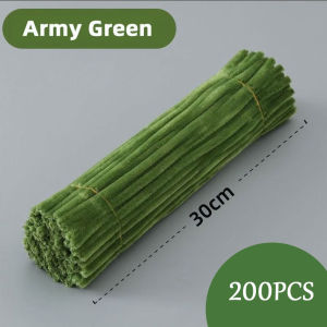 200PCS DIY Macaron Fuzzy Wire Super Thickened to Make Flowers Plush Tubes & Twisted Toy Sticks