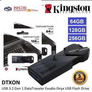 KINGSTON DTXON DATA TRAVELER EXODIA ONYX USB 3.2 GEN 1 USB FLASH DRIVE PENDRIVE THUMB DRIVE STORAGE - 64GB 128GB 256GB