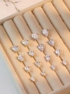 GRA Certified Pear Cut Moissanite Water Drop Stud Earrings S925 Sterling Silver Sparkling Lab Diamond for Women Fine Jewelry
