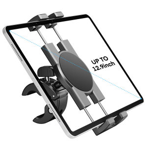 KDD Spin Bike Tablet Holder Mount Phone iPad Holder Stand Exercise Bike Handlebar Mount for Stationary Bicycle Treadmill Microphone Stand Fit for iPad Pro 12.9 Galaxy Tabs iPhone(4.7-13”)