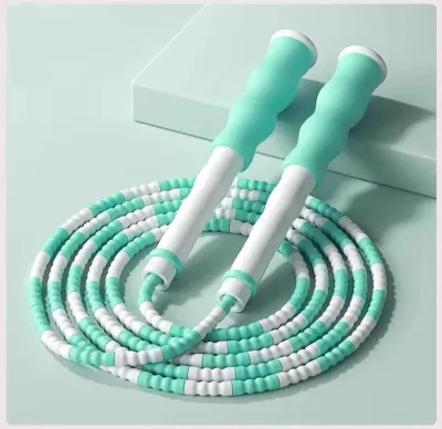 Wimmax 2.8M Skill Jump Rope Bamboo PVC Beginner Adult Child Soft Beaded No Tangle Segmented Fitness Skipping Cable Workout