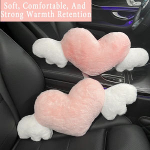 Car Headrest Heart-Shaped Car Decoration Plush Love Auto Neck Rest Lumbar Support Plush Toys Seat Back Pillow Soft Comfortable