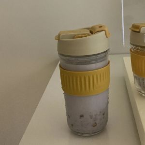Korean Glass Water Bottle ins Portable Glass Cup With Lid Straw For Coffee Milk Tea Juice Anti-scalding School Drink Bottle Gift2026