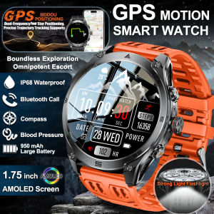 2025New GPS Sports Smart Watch  AMOLED Flashlight 950Mah Battery IP68 Waterproof Fitness Trackr BT Call Smartwatch For Men Women