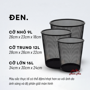 Thùng rác Sọt rác lưới kim loại tròn hiện đại sang trọng - N024