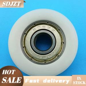 SDJZT 1pc 8x32x12mm Embedded 608zz Bearing Wrapped Rubber POM Nylon Bearing Pulley Flat Roller Pulley Wheel