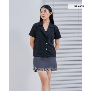 4957 Magie Short Sleeves Scuba Blazer | Blazer Lengan Pendek Wanita | Blazer Kerja | Academia Outfit