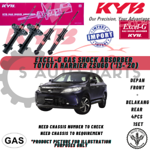 TOYOTA HARRIER ZSU60 (FRONT 2PCS REAR 2PCS) 100% KAYABA (KYB) EXCEL-G GAS SHOCK ABSORBER