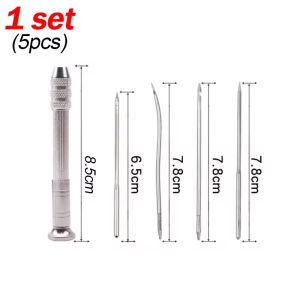 10Pcs Leather Sewing Needles Kit DIY Handmade Crochet Craft Leather Awl Needle Multi-functional Replaceable Shoe Repair Tool