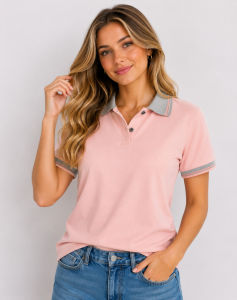 ( BISA COD ) Kaos Kerah LIST Polos Wanita / Kaos kerah wanita lengan pendek LIST / Baju Kerah Polos Wanita lengan pendek