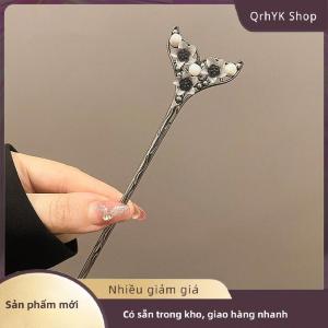 Hàng có sẵn✨ Retro Trung Quốc Phong Cách Hoa Kẹp Tóc Mực Màu Hoa Tua Tóc Dính Cho Phụ Nữ Thanh Lịch Kiểu Tóc Đuôi Ngựa Chủ Đồ Trang Sức Tóc Phụ Kiện