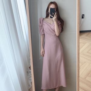 D11656 Emma Midi Puff Sleeve Sabrina Dress