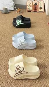 [Free Shipping] New Thick-Soled Cartoon Sandals With Wedge Heels For Women Height-Increasing Suitable For Shopping And Beach Use