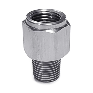 Stainless Car Oil Pressure Instrument Adapter Connector 1/8NPT External Thread To M10x1.0 Internal Thread for Temp Gauge