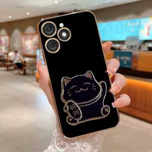 Soft Case ITEL A50 Luxury Plating Import Lucky Cat Ring Premium Case