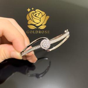 Gelang Titanium SW2 Lapis Emas 18k ANTI KARAT crystal swarovski perhiasan bangle wanita hadiah unik