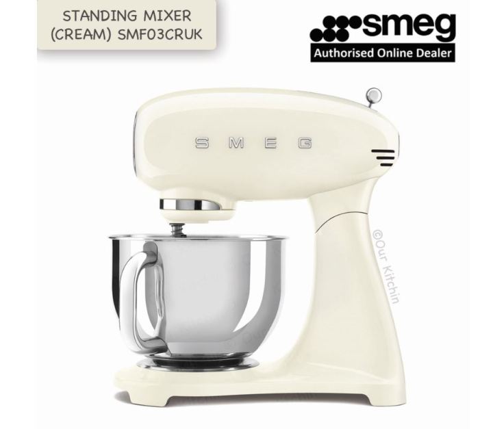 Smeg Stand Mixer 50's Retro Style Aesthetic SMF03CRUK (Cream)